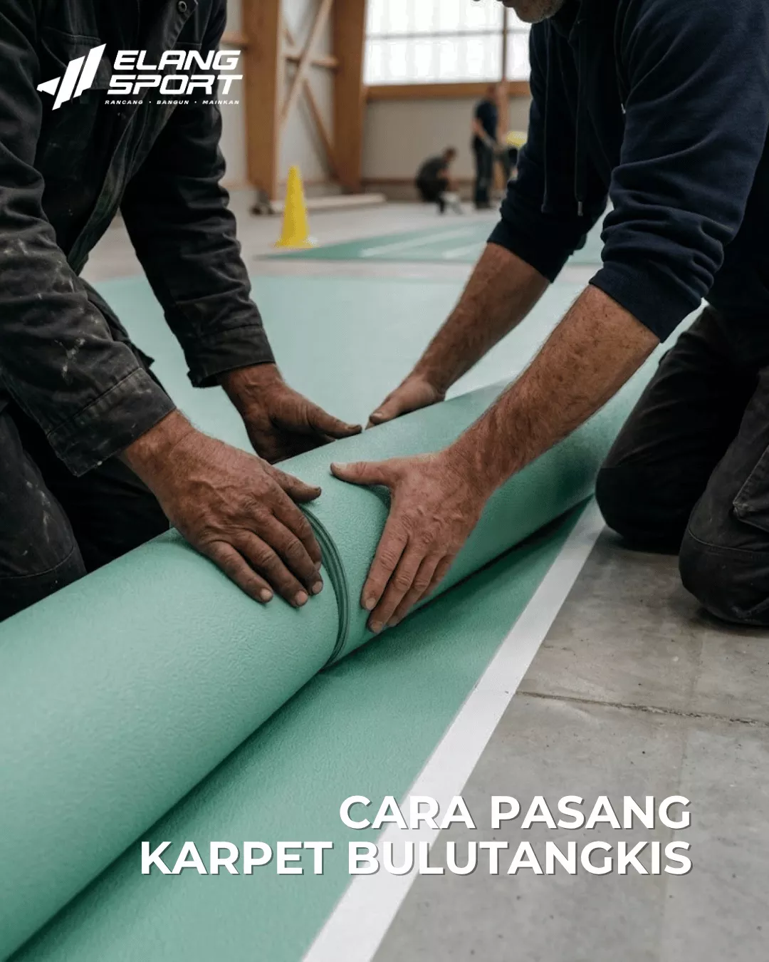 cara pasang karpet lapangan bulutangkis