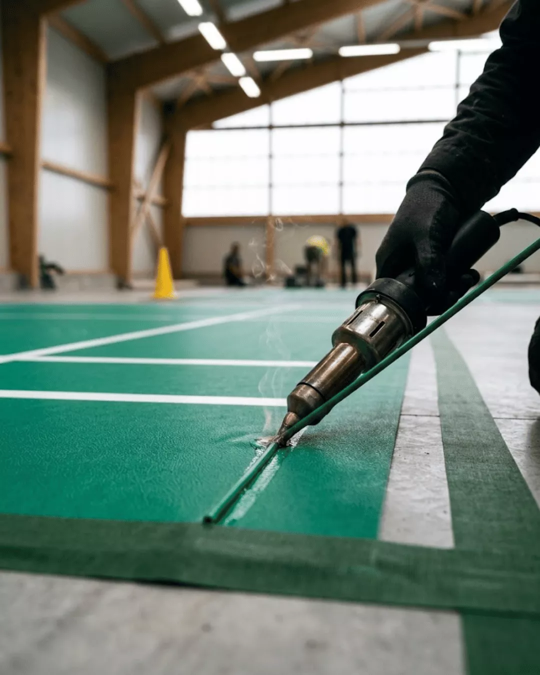 cara pasang karpet lapangan bulutangkis 3