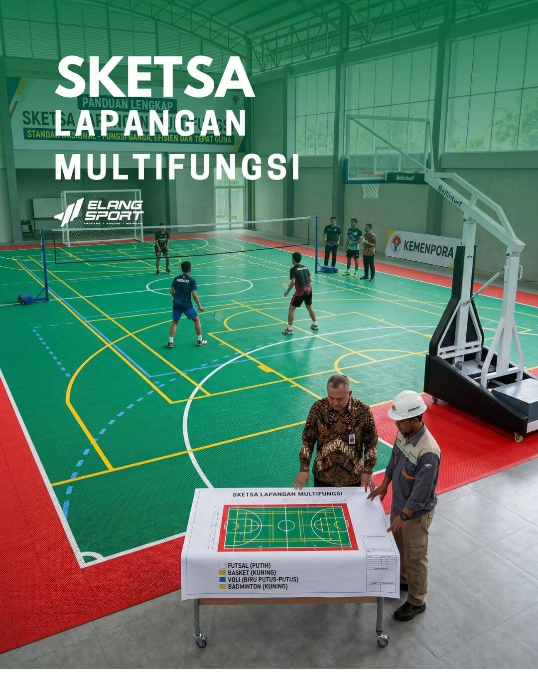 sketsa lapangan multifungsi