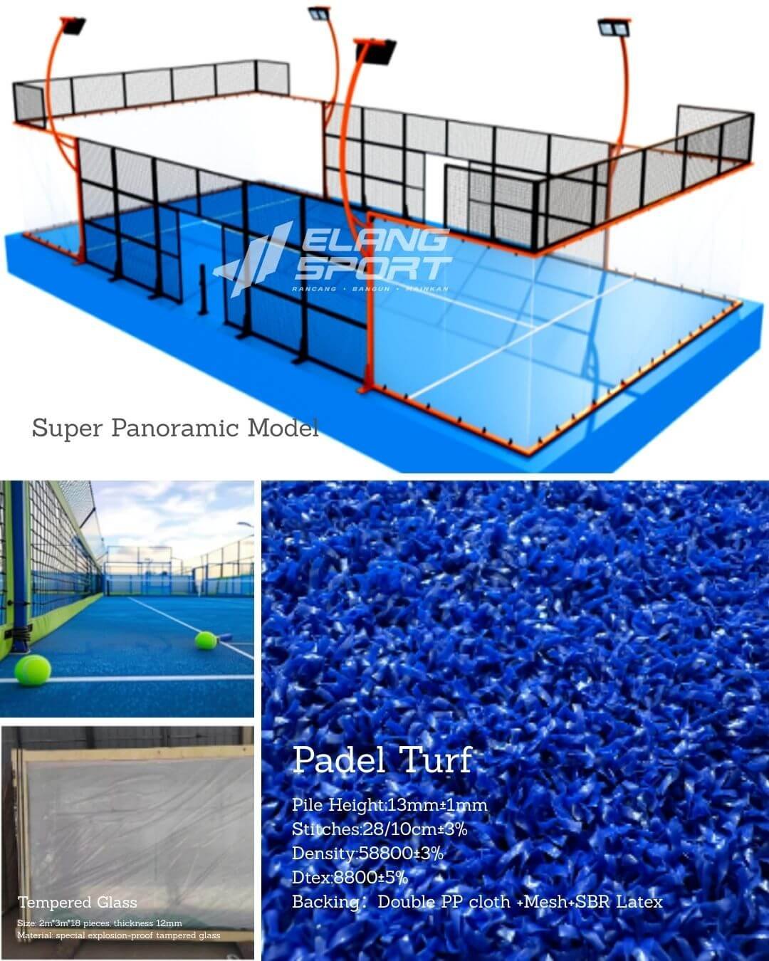 lapangan padel super panoramic model