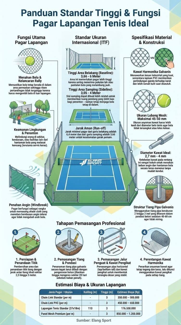 kawat lapangan tenis