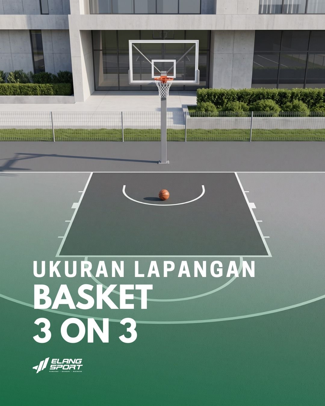 ukuran lapangan basket 3 on 3